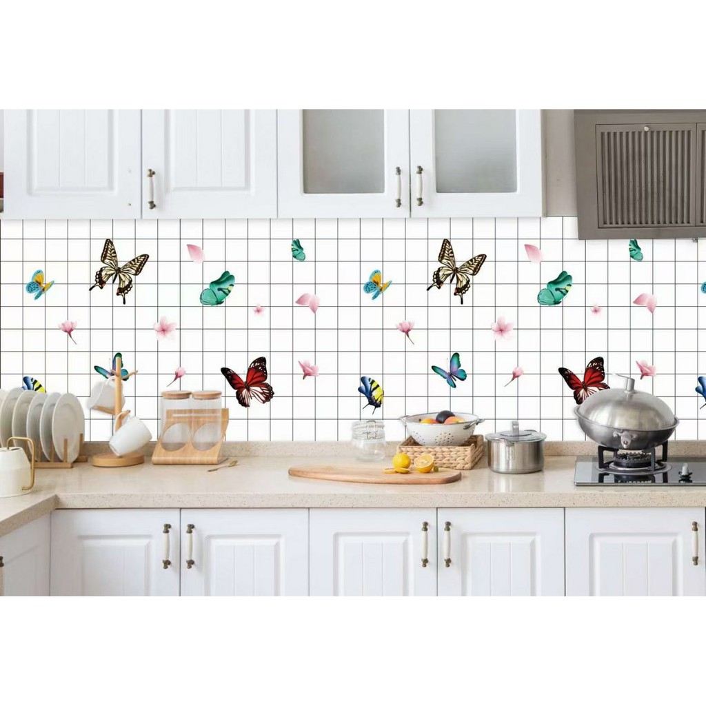Decal dán bếp tráng nhôm BƯƠM BƯỚM khổ rộng 60cm