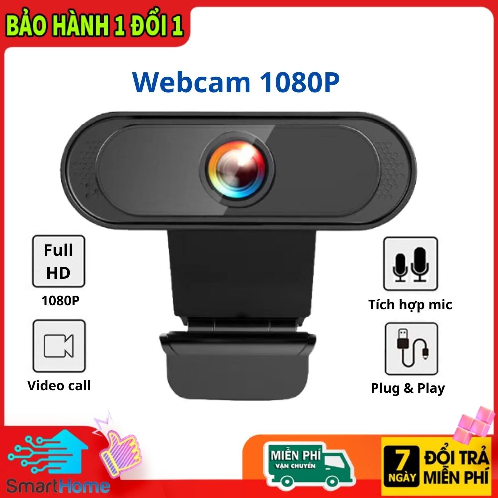 Webcam máy tính full HD 1080p cực nét có Mic dùng cho máy tính laptop full box và phụ kiện-Bảo hành 12 tháng