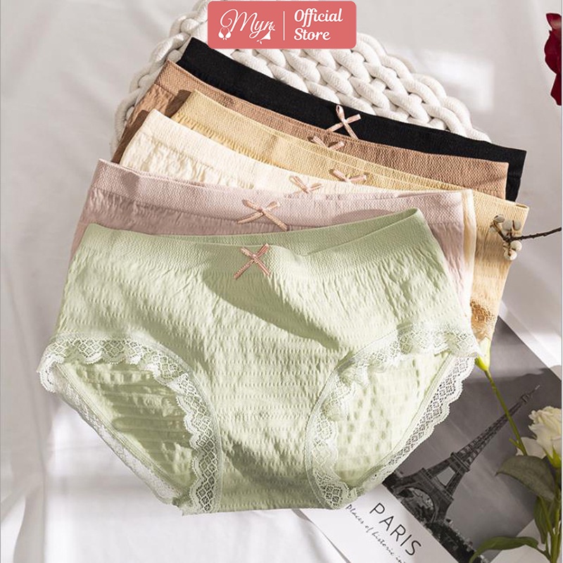 QUẦN LÓT COTTON BÈO NHÚN VIỀN REN Q 102 MYN_UNDERWEAR