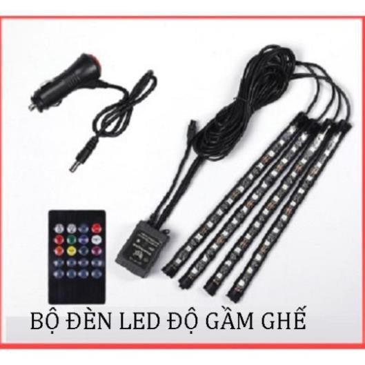 Bộ đèn độ gầm ghế ô tô 12 led có điều khiển cảm ứng âm thanh nhấp nháy theo nhạc