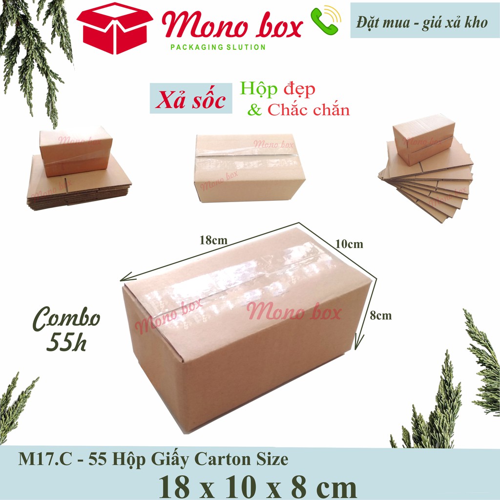 Bộ 55 thùng giấy carton 18x10x8
