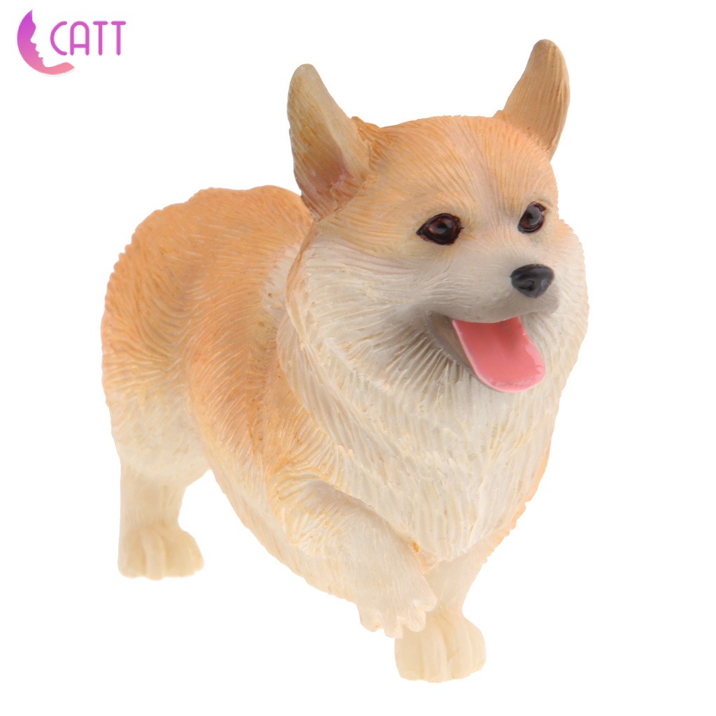 Mô Hình Chú Chó Corgi Màu Đen Bằng Nhựa Resin Sinh Động Trang Trí Nhà Cửa [Dadada1]