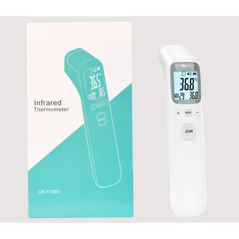 Máy Nhiệt Kế Đo Trán Hồng Ngoại Điện Tử Infrared Thermometer CK- T1803/CK-1502, Súng Bắn Nhiệt Độ Đo Tai Cho Bé