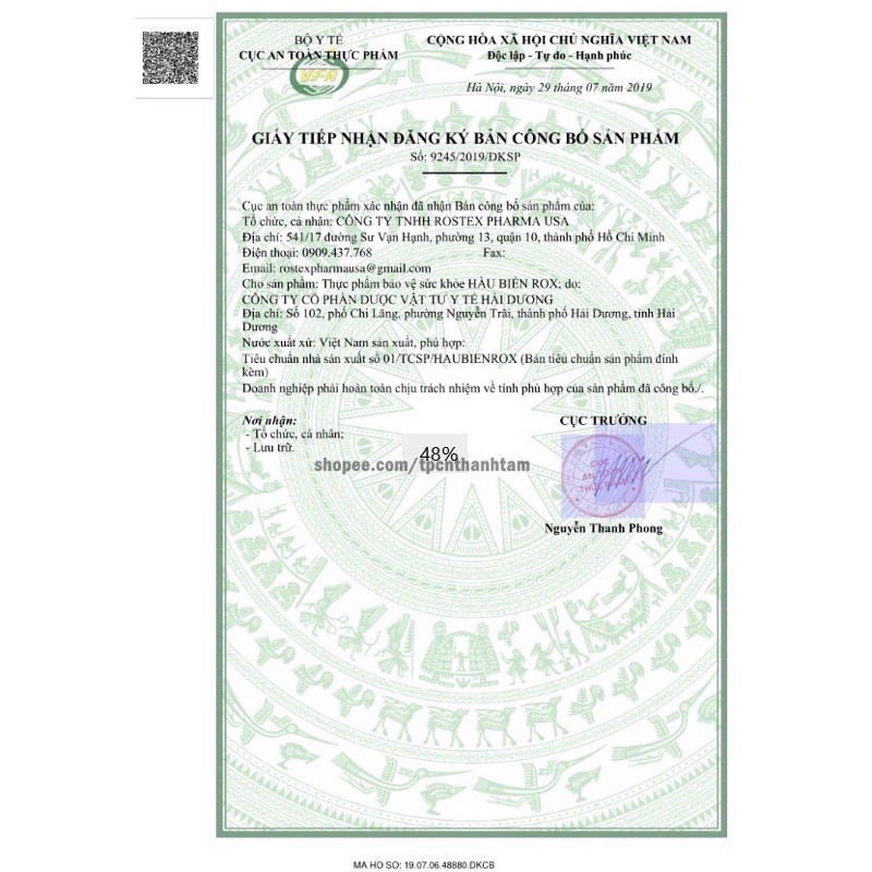Hàu biển Rox with coenzym Q10 - Chai 30 viên