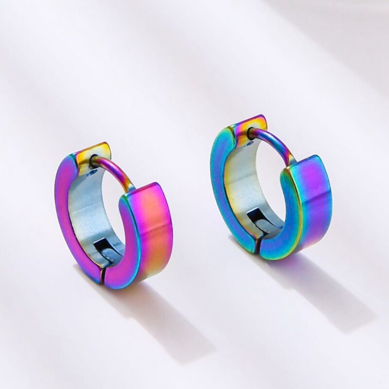 Khuyên tai tròn nhỏ bằng thép không gỉ đơn giản thời trang cho nam và nữ WC085