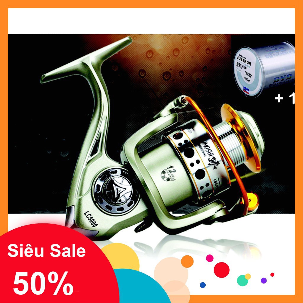 [xả kho] Máy Câu Cá YUMOSHI LC 4000 - 7000 KIM LOẠI