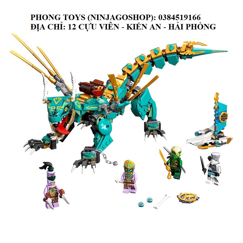 Lắp ráp xếp hình Ninjago 71746 76081 : Rồng thần Jungle của Lloyd 499 chi tiết