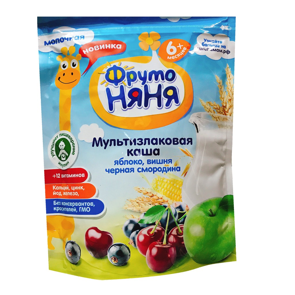 Bột ăn dặm Fruto Kawa táo - cherry - việt quất 200g