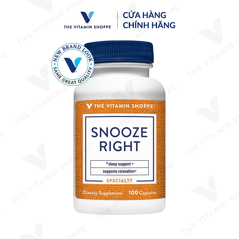 Viên uống hỗ trợ ngủ ngon từ thảo dược THE VITAMIN SHOPPE Snooze Right 100 viên