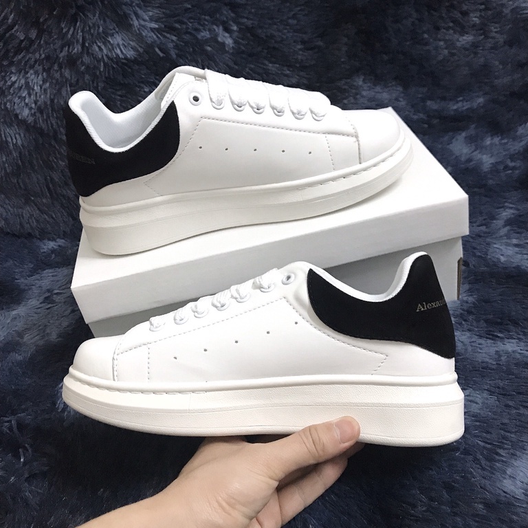 Giày Thể Thao Nam Nữ Độn Đế Sneaker Trắng MC Gót Nhung