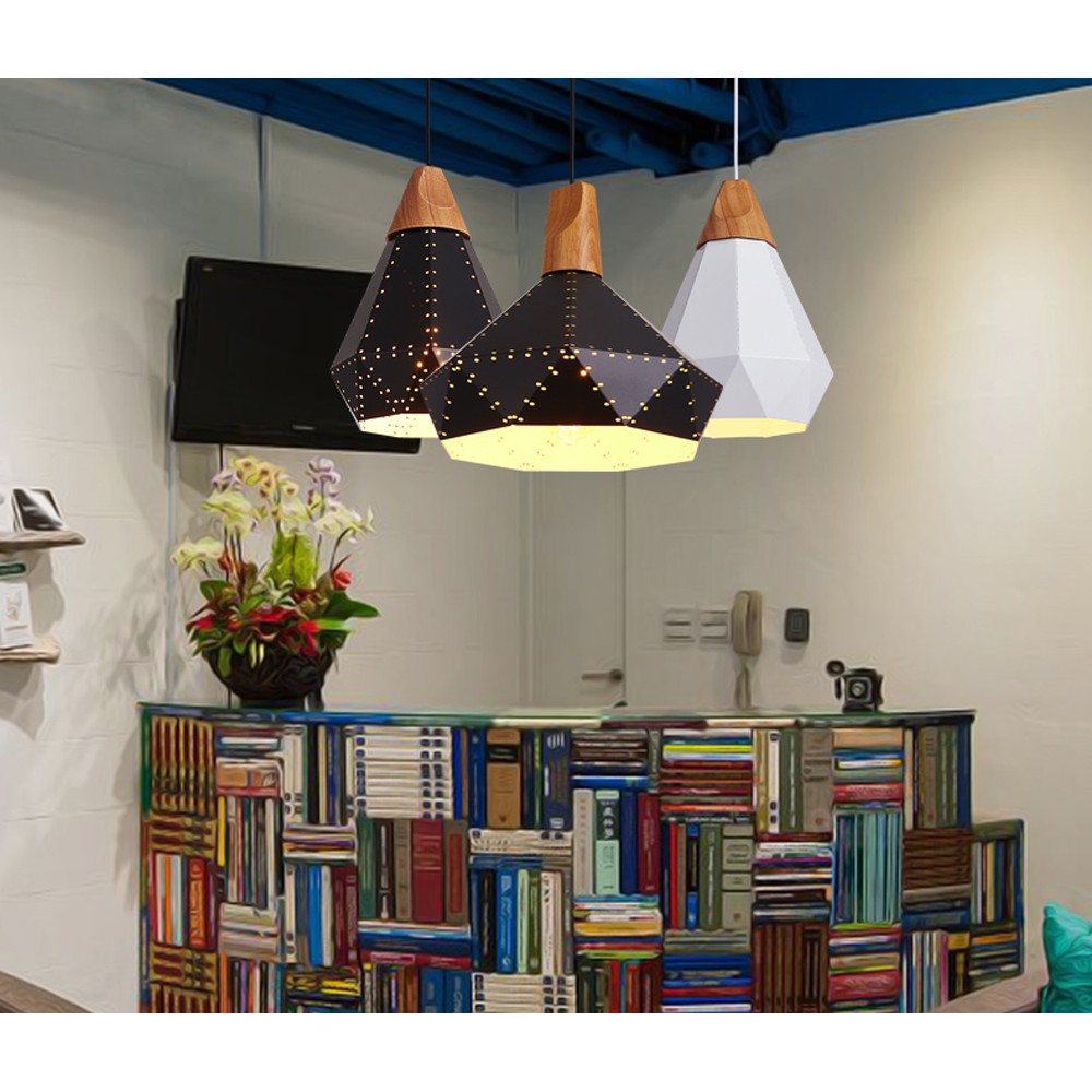 Đèn thả kim cương đuôi gỗ dáng hình nón TN16 - Chưa bao gồm bóng - Bảo hành 1 năm