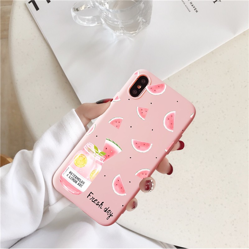 Ốp lưng Iphone FREESHIP 50K trái cây Lemon &amp; Melon cho điện thoại iphone 6 6s 6P 6sP 7P 8P X XS