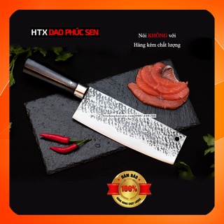 Dao thái 22 chống dính HTX DAO PHÚC SEN G03TMDD gỗ mun khâu đồng 20cm