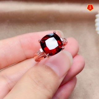 Nhẫn nữ Moissanite đính đá Garnet