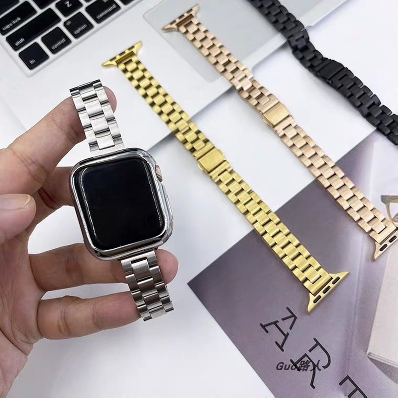 Dây đeo kim loại mỏng thích hợp cho đồng hồ Apple Watch Series 7 6 5 Se 3 4 2 1 44mm 40mm 38mm 42mm