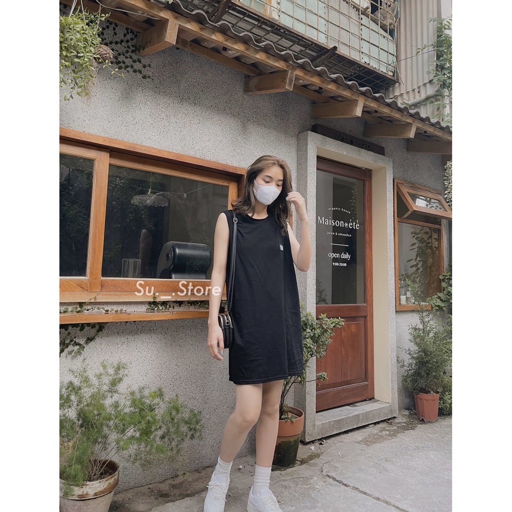 Váy tanktop nữ thể thao form rộng in bò sữa🌸 đầm ba lỗ dáng xuông trơn ulzzang🌸 freeship | WebRaoVat - webraovat.net.vn