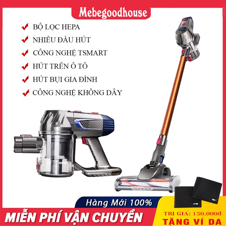 Máy hút bụi cầm tay không dây đa năng, hút bụi gia đình mini sạc pin siêu nhẹ, công nghệ nhật lực hút siêu mạnh