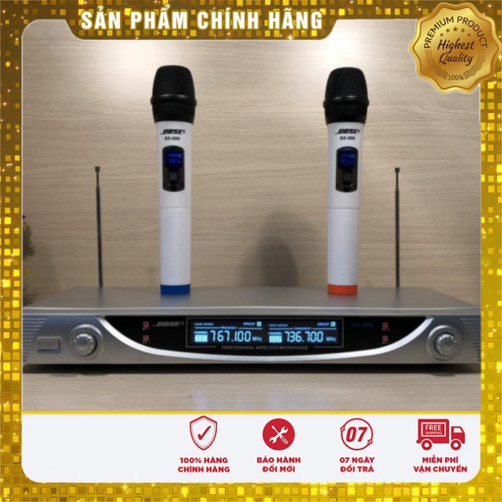 Micro    999ii. xịn nhất. bao test, bao ship.HÁT CỰC HAY .2 micro không dây, 1 đầu thu, 1 nguồn adapter,..