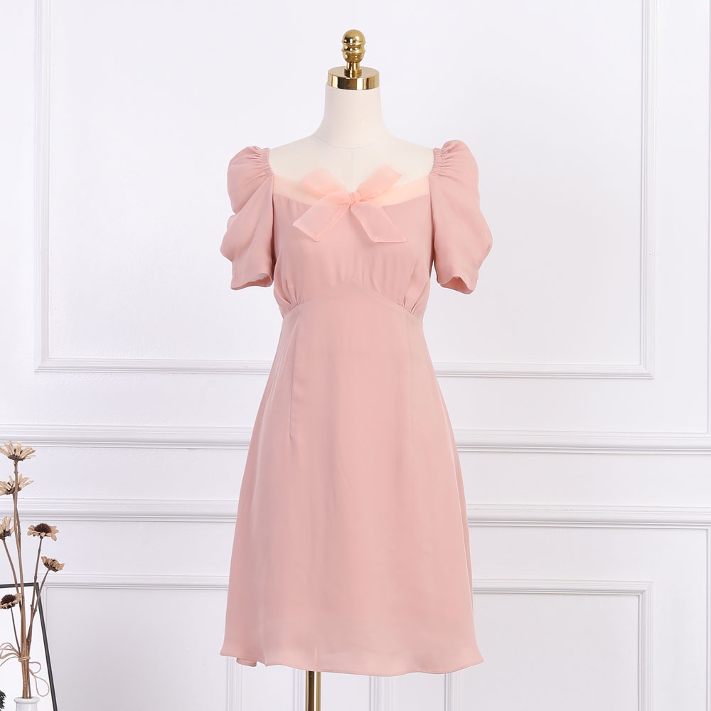 Đầm váy kiểu nữ tiểu thư dáng xòe, dễ thương, phối nơ ngực, hàng thiết kế chính hãng cao cấp TK Fashion - DK794