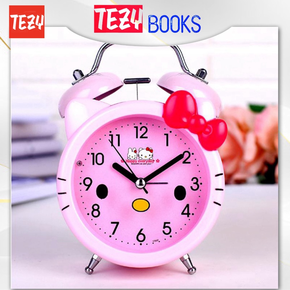 Đồng Hồ Báo Thức Để Bàn HELO KITTY - Đồng Hồ Để Bàn Chuông Đẹp TEZYBOOKS