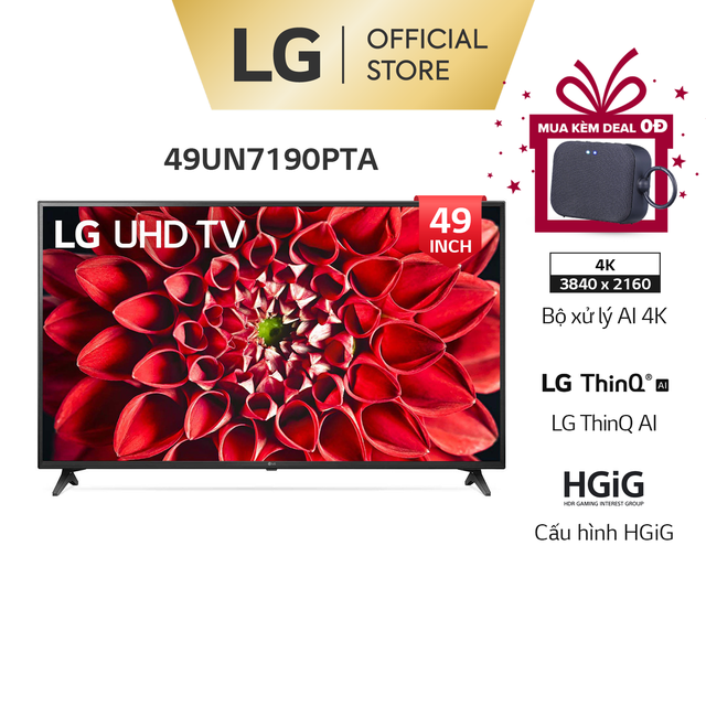 Smart UHD Tivi LG 49 Inch 4K 49UN7190PTA - Model 2020 - Miễn phí lắp đặt- Mới 100% | BigBuy360 - bigbuy360.vn