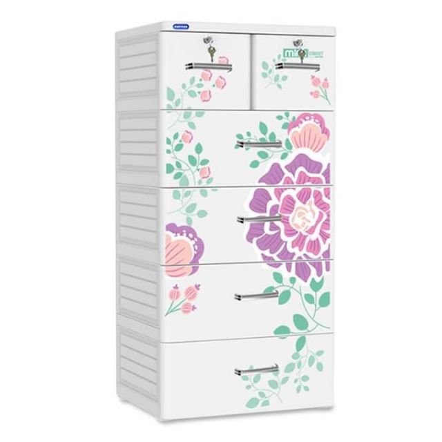 (Hà Nội) Tủ nhựa Duy Tân Mina Trắng Hoa 5 tầng