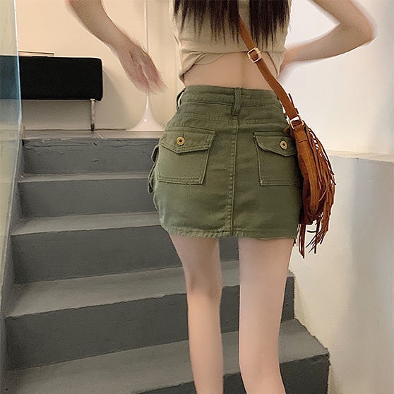 Chân váy jean Chữ A Lưng Cao Thời Trang Mùa Hè 2022 Mới Cho Nữ