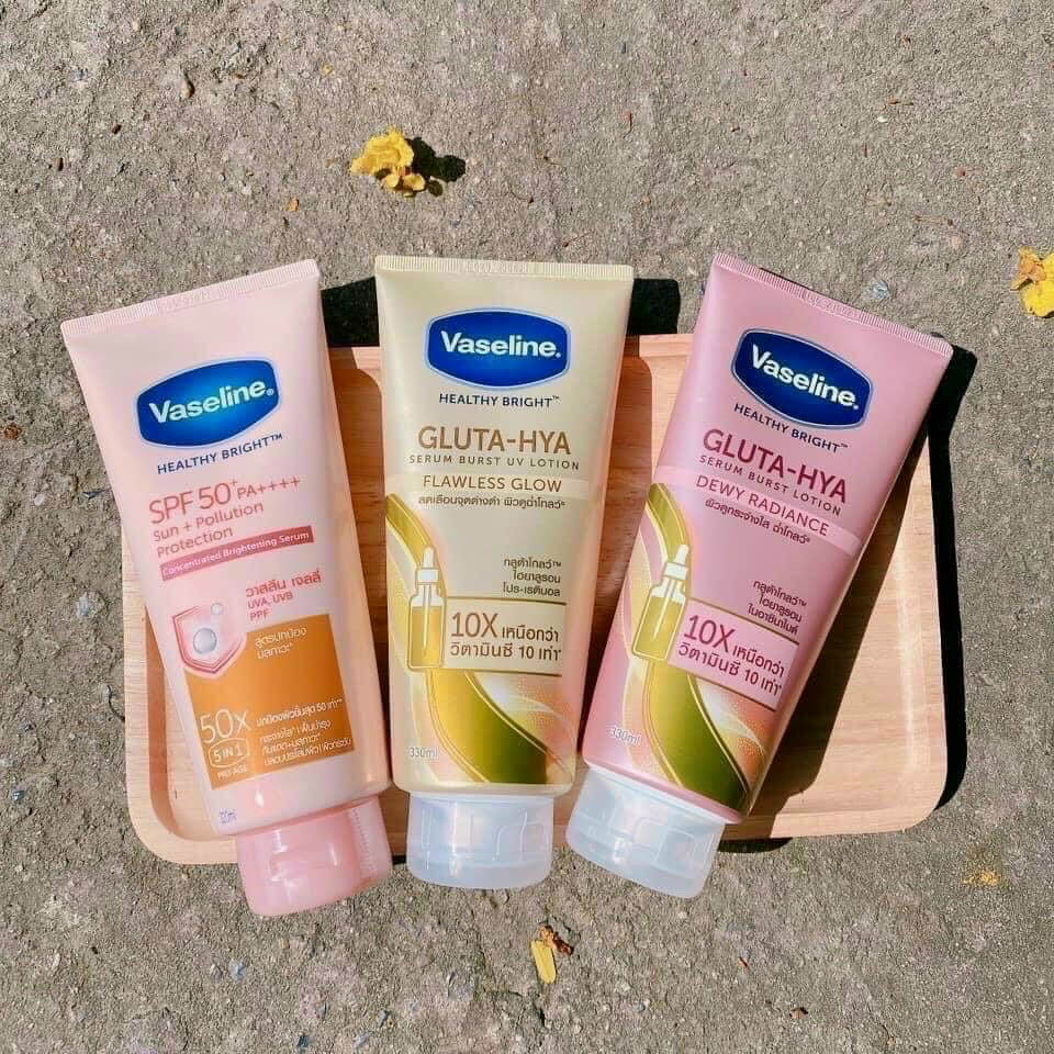 Vaseline dưỡng thể 10X Gluta Hya - 50X trắng da đều màu