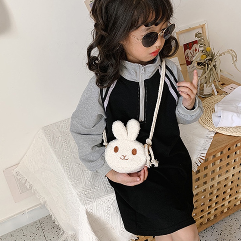 Túi Đeo Chéo Hình Thỏ Hoạt Hình Mini Dễ Thương Dành Cho Bé Gái