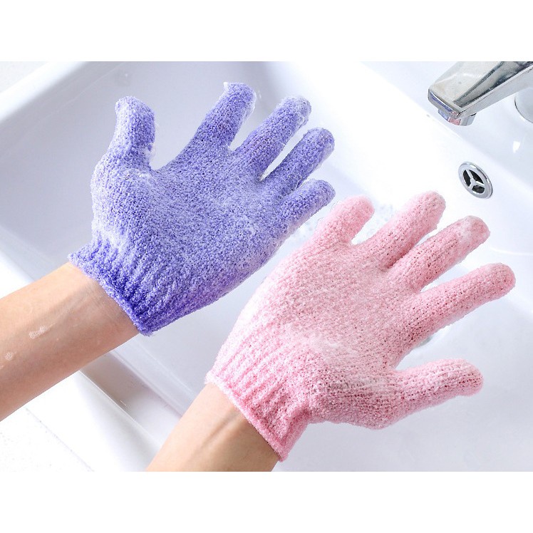 Găng tay tắm tẩy da chết lưng chân tay đa năng tạo bọt khi tắm siêu tiện lợi