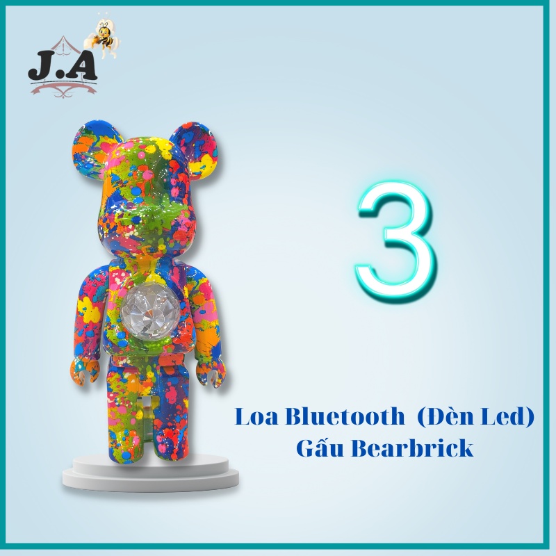 (MẪU MỚI) Loa Bluetooth Gấu Bearbrick Đèn Led, Âm Thanh To Rõ Nét, Decor Bàn Làm Việc, Bảo Hành 1 Đổi 1 (JA SHOP)
