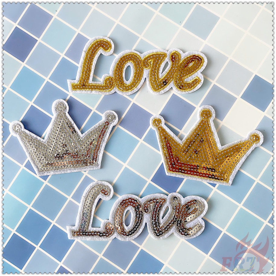 Miếng vá ủi quần áo hình trái tim vương miện