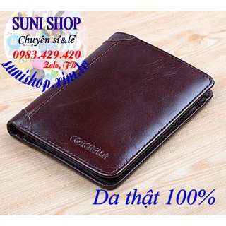 Ví nam da bò thật COR 100%, ví da, ví đứng, ví ngang, ví da thật