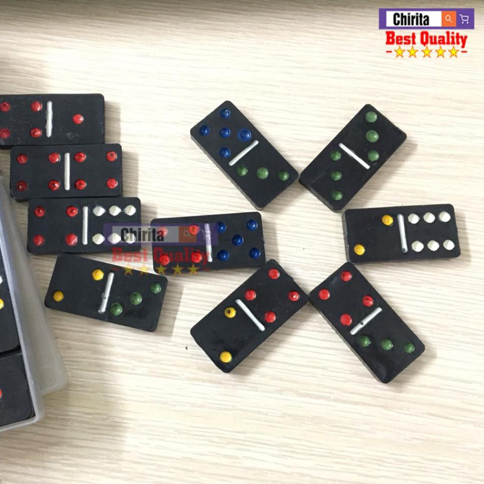 Bộ Cờ Domino MiKi Loại Tốt - Cờ Domino Nhựa Đen Miki