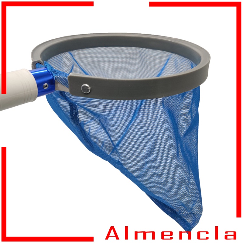 [ALMENCLA]Heavy Duty Pool Skimmer Net Spa Leaf Rake Cleaning Tool Black Fine Mesh Bag