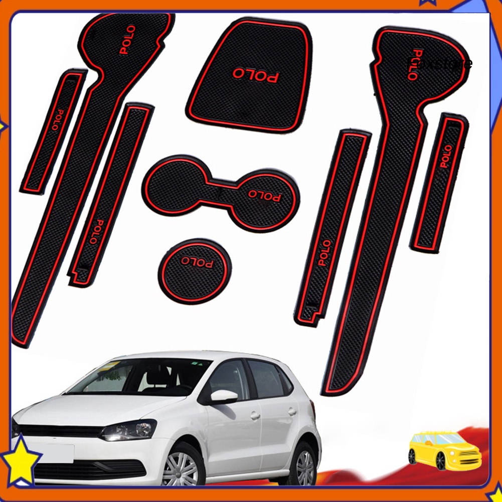 Set 9 tấm lót hộp tỳ tay chống trượt cho xe ô tô VW Polo 11-16