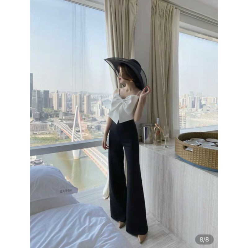 [ Xả kho ] Áo kiểu 2 dây nơ bảng to UK060520