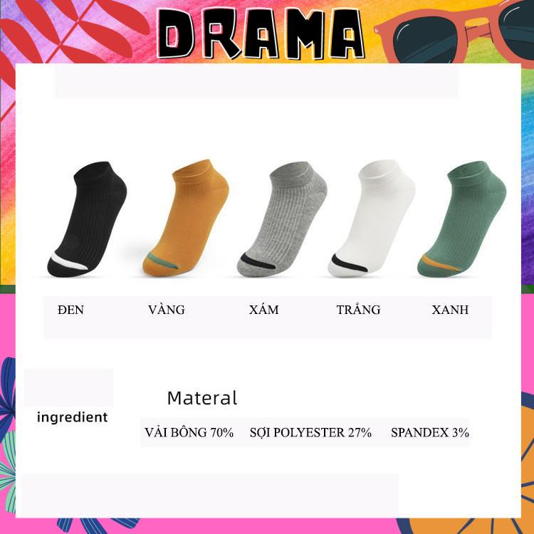 Tất Nữ Cổ Ngắn, Vớ Nam Nữ Ngắn cổ [ASRLA] Sợi cotton cao cấp, thoáng khí, mềm nhẹ Hộp quà tặng 5 đôi TAT016