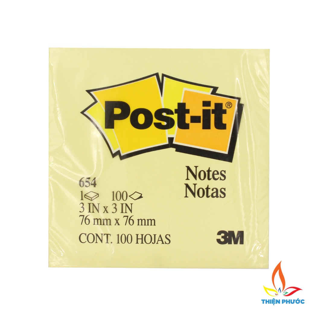 Giấy Note ghi chú vàng Post-it 3M 2x3mm 100 tờ 1 xấp SUKADO