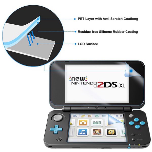 Miếng Dán Màn Hình Cho Máy Game New Nintendo 2DS XL (LL) - Hiệu Hori