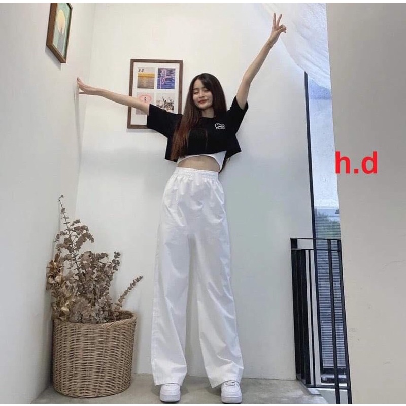 Set bộ 3 món áo thun + 2 dây+ quần suông❤️ áo phông quần trắng cá tính năng động, thời trang hè