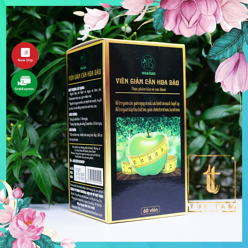 (Tặng cồn rửa tay khô ngừa Covit) Viên uống giảm cân HOA BẢO-Thuốc giảm cân-giảm cân sau 7 ngày sử dụng(45 viên)