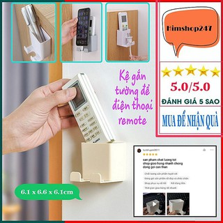 Kệ Dán Tường ✔️ĐA NĂNG✔️ Để Đồ Dùng, Remote/ Giá Đỡ Sạc Điện Thoại - Có Móc Treo Giữ Dây