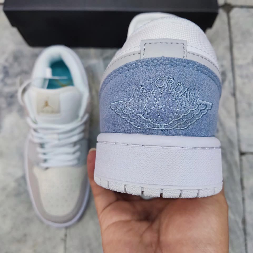 Giày 𝐉𝐨𝐫𝐝𝐚𝐧 1 low paris xám xanh nam nữ cổ thấp, Giày thể thao sneaker JD 1 paris hàng loại đẹp Full Box Bill