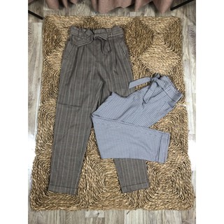 Quần tây lưng thun caro Primark