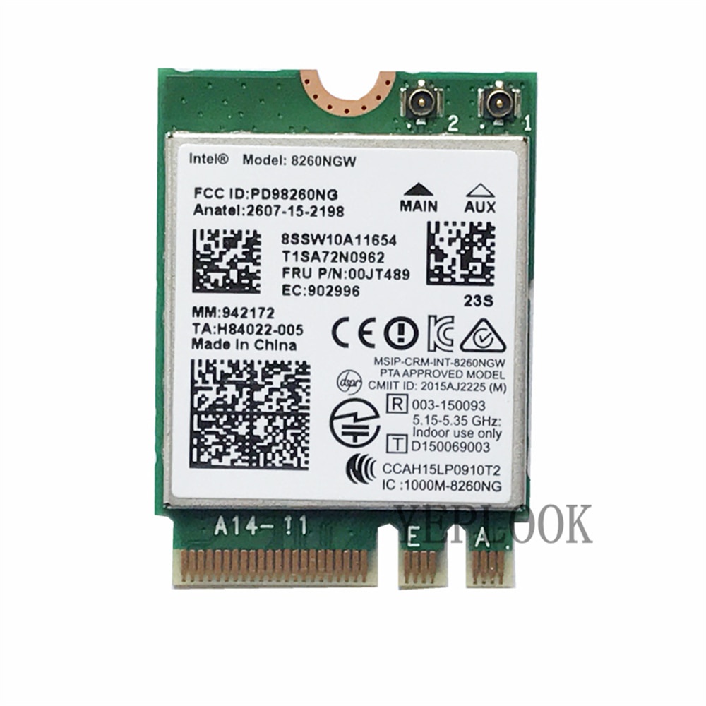 AC8260 8260NGW 8260AC 867Mbps WiFi BT4.2 2.4G 5GHz M.2 Thẻ Wifi cho Lenovo X260 Yoga 14 L470 L570 T4
