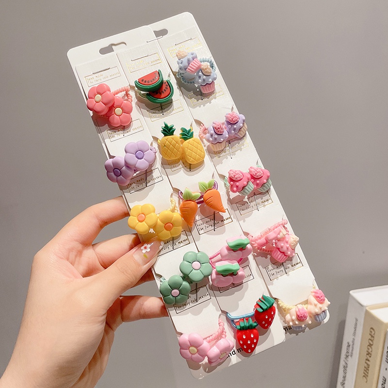 Dây Cột Tóc Cao Su Đính Hoa Dễ Thương Dành Cho Bé Gái
