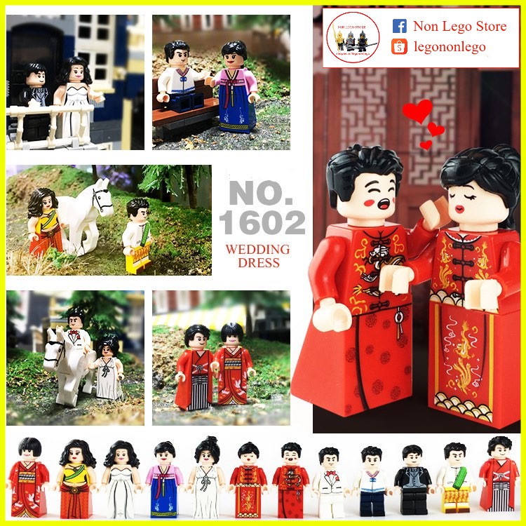 Bộ 12 minifigure cô dâu chú rể tình nhân