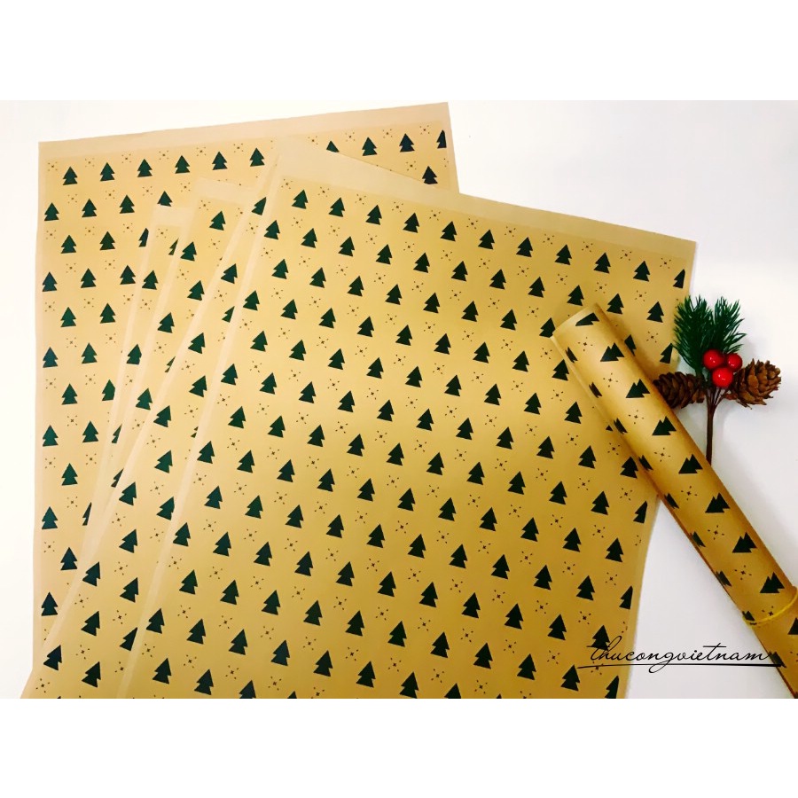 Giấy Gói Quà Kraft Nhật A3 Họa Tiết Giáng Sinh