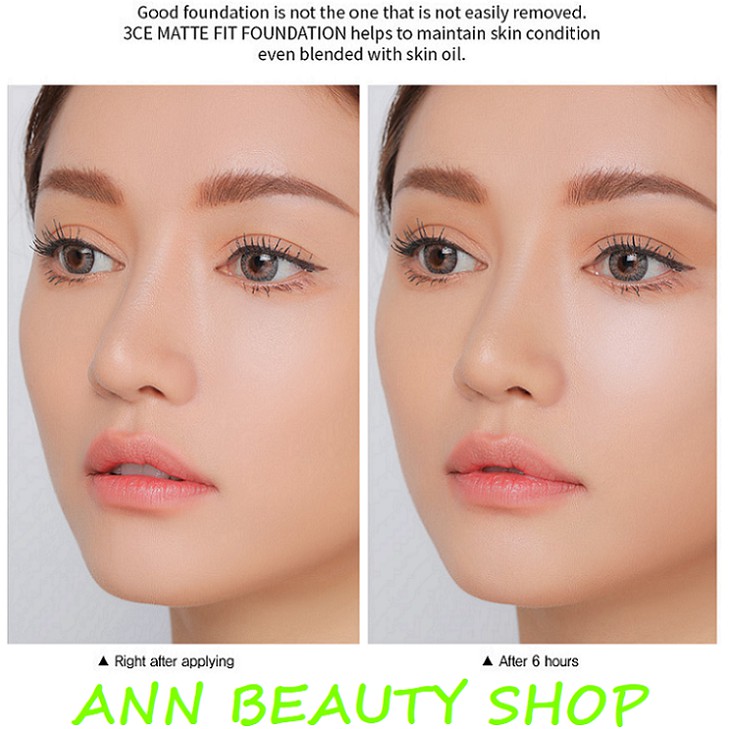 Kem nền 3CE MATTE FIT FOUNDATION 35ml SPF50+ PA+++ | BigBuy360 - bigbuy360.vn